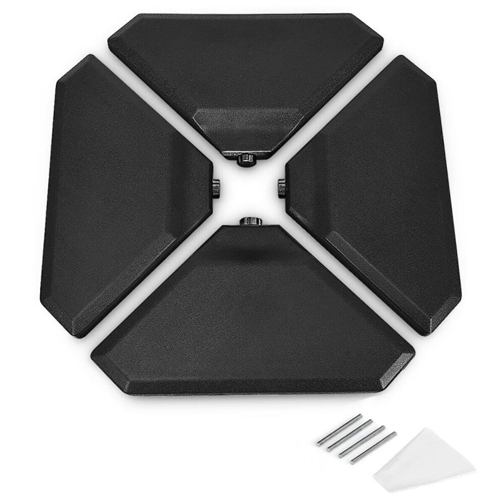 Front. Kadyn - Outdoor Umbrella Base 4 Pieces 195 lbs Patio Cantilever Offset Umbrella Base Weight Sand Black - Black.