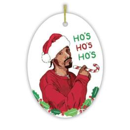OrnamentallyYou - Hos Hos Hos Funny Hiphop Style Christmas Ornament Oval Version - Multi-colored
