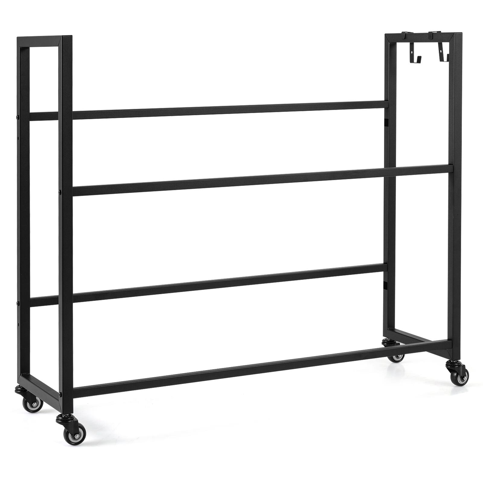 Alt View 9. Gymax - Gymax 2-Tier Drink Crate Rack Rolling Bottle Crate Shelf w/ 4 Universal Wheels - Black.