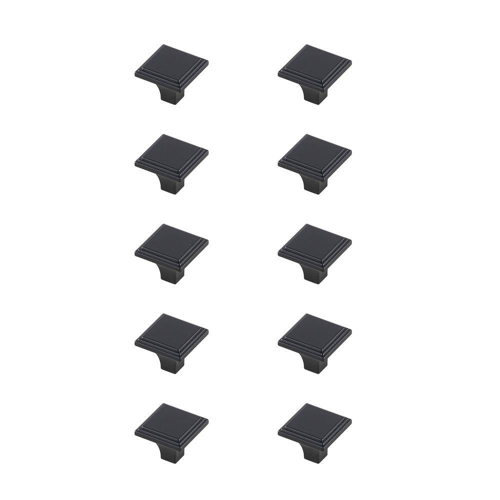 Alt View 2. Elegant Decor - Wilow 1" Matte Black Square Knob Multipack (Set of 10) - Matte Black.