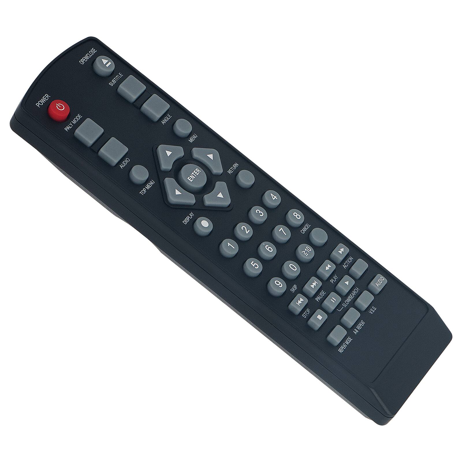 Sure, here is the corrected and grouped text from the image:

**Top Row:**
- POWER
- SUBTITLE
- SHUTTLE

**Second Row:**
- PAL/MUTE
- ANGLE
- MENU

**Third Row:**
- AUDIO
- TOP MENU
- ENTER
- RETURN

**Fourth Row:**
- DISPLAY
- 1
- 2
- 3
- 4
- 5
- 6
- 7
- 8
- 9
- 0

**Fifth Row:**
- CANCEL
- ACTION
- SKIP
- PLAY
- PAUSE
- STOP
- SLOW
- SEARCH

**Bottom Row:**
- REPEAT MODE
- 155 - H 3

**Additional Text:**
- 62020202
- 155-H3