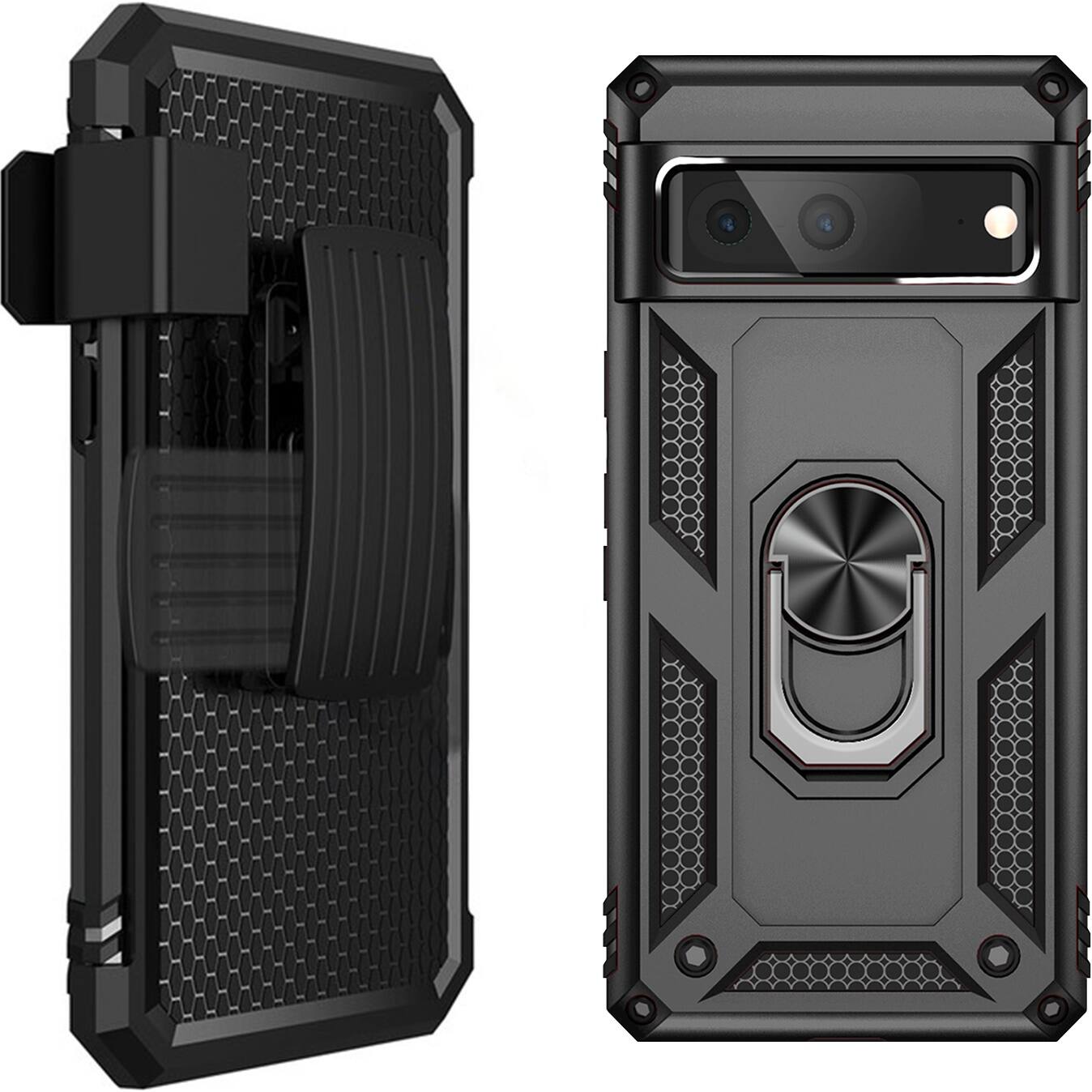 Alt View 13. SaharaCase - Military Kickstand Series with Belt Clip Case for Google Pixel 7 - Black.