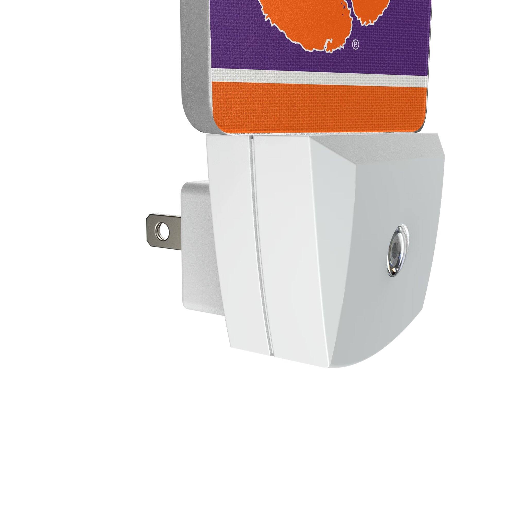 Alt View 2. Keyscaper - Clemson Tigers Stripe Design Nightlight 2-Pack - Multicolor.