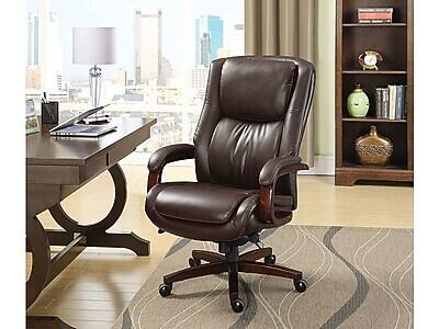 Alt View 3. La-Z-Boy - La-Z-Boy Winston Ergonomic Faux Leather Executive Big & Tall Chair, 400 lb. Capacity, Brown (44763) - Brown.