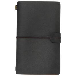 Unique Bargains - 1pc Vintage Retro PU Leather Notebook, Refillable Travel Journal Notebook for Diary Planner, Compact - Black