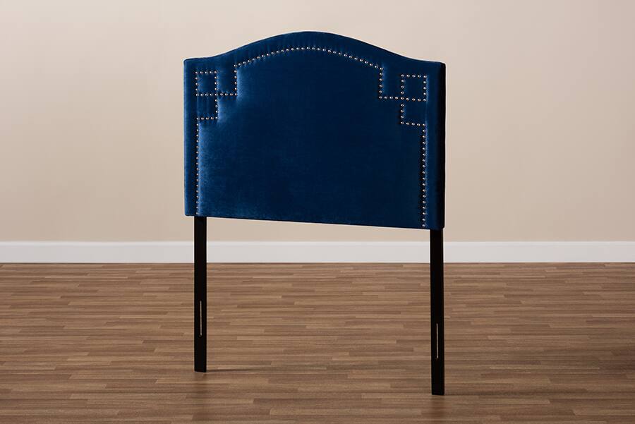 Alt View 1. Baxton Studio - Aubrey Modern and Contemporary Velvet Fabric Upholstered Twin Size Headboard - Royal Blue.