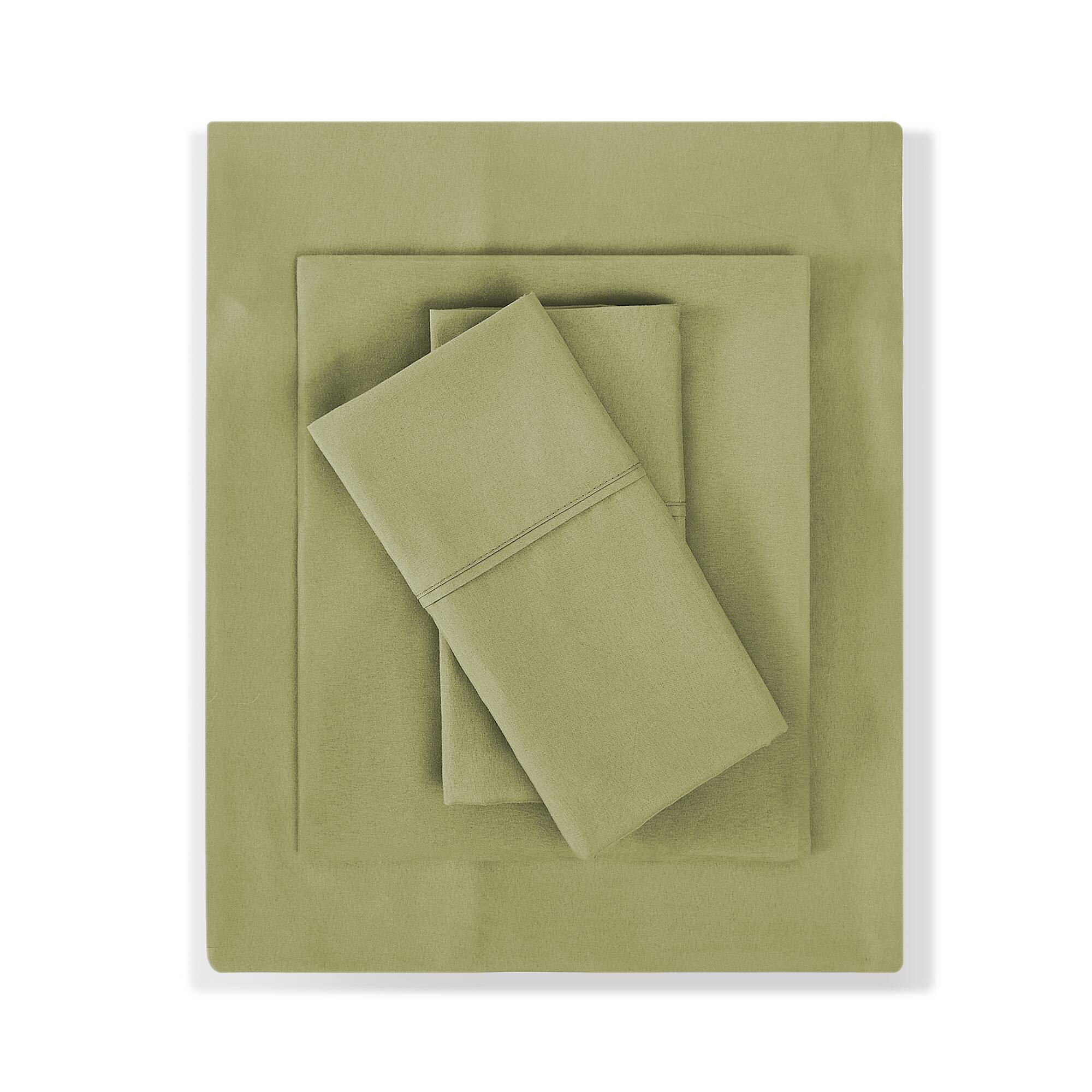 Back. Sweet Home Collection - All Season Reversible Bed-in-A-Bag Solid Color Comforter & Sheet Set, Queen - Sage.