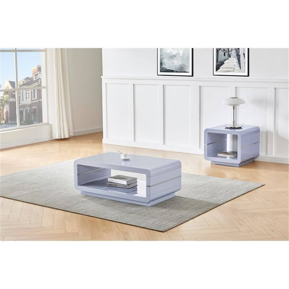 Alt View 1. Best Quality Furniture - Sinlge End Table in Light Gray - Gray.