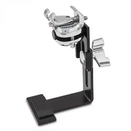 Front. Gibraltar Hardware - Bass Drum Pedal Riser for Floor Tom, Converts Floor Tom into Compact Kick Drum by Clamping to Batter Hoop.