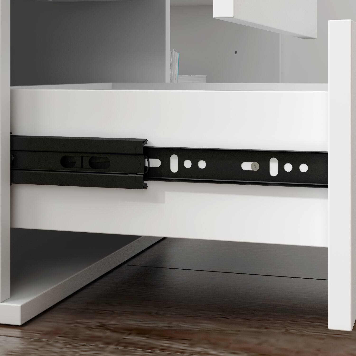 Alt View 2. Famapy - Famapy L - Shaped Computer Desk with Multi - Color Options: Ample Storage & Sturdy U - Frame for Home Office/Gaming - White.