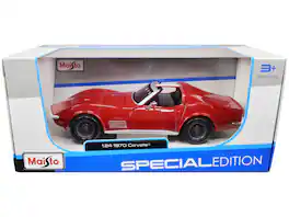 1970 Chevrolet Corvette Convertible 1/24 Diecast Model Car by Maisto - Red