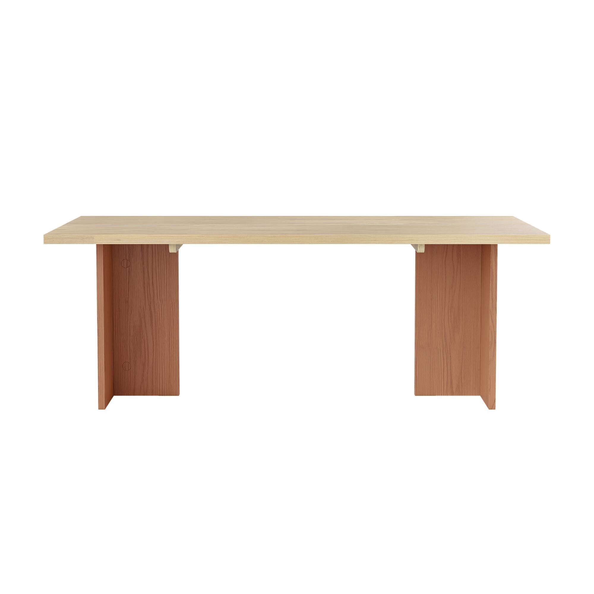 Alt View 2. Homsee - 84" Two-Tone Wood Veneer Dining Table & Office Desk – Large 330LBS Capacity for Home, Kitchen, Workstation - Wooden.