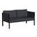 Front. Alamont Home - Lea Indoor/Outdoor Loveseat with Cushions - Modern Steel Framed Chair with Storage Pockets - Charcoal.