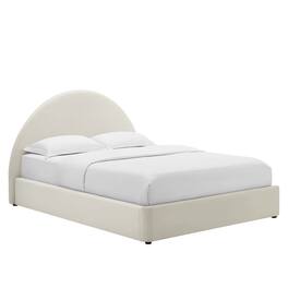 Modway - Resort Performance Velvet Arched Round Queen Platform Bed - White