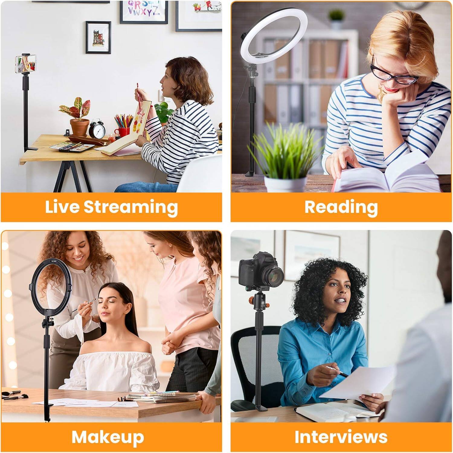 Live Streaming  
Reading  
Makeup  
Interviews