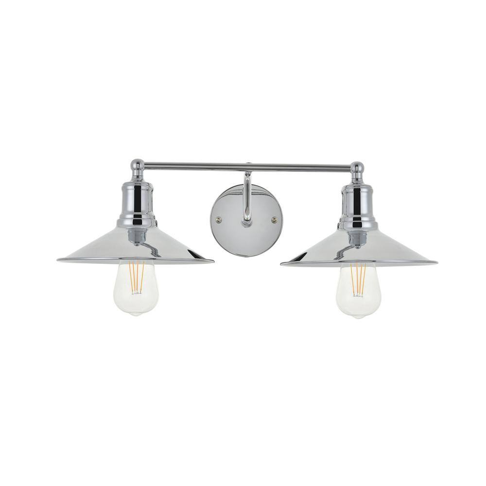 Alt View 7. Living District - Etude 2 light chrome Wall Sconce - Chrome.