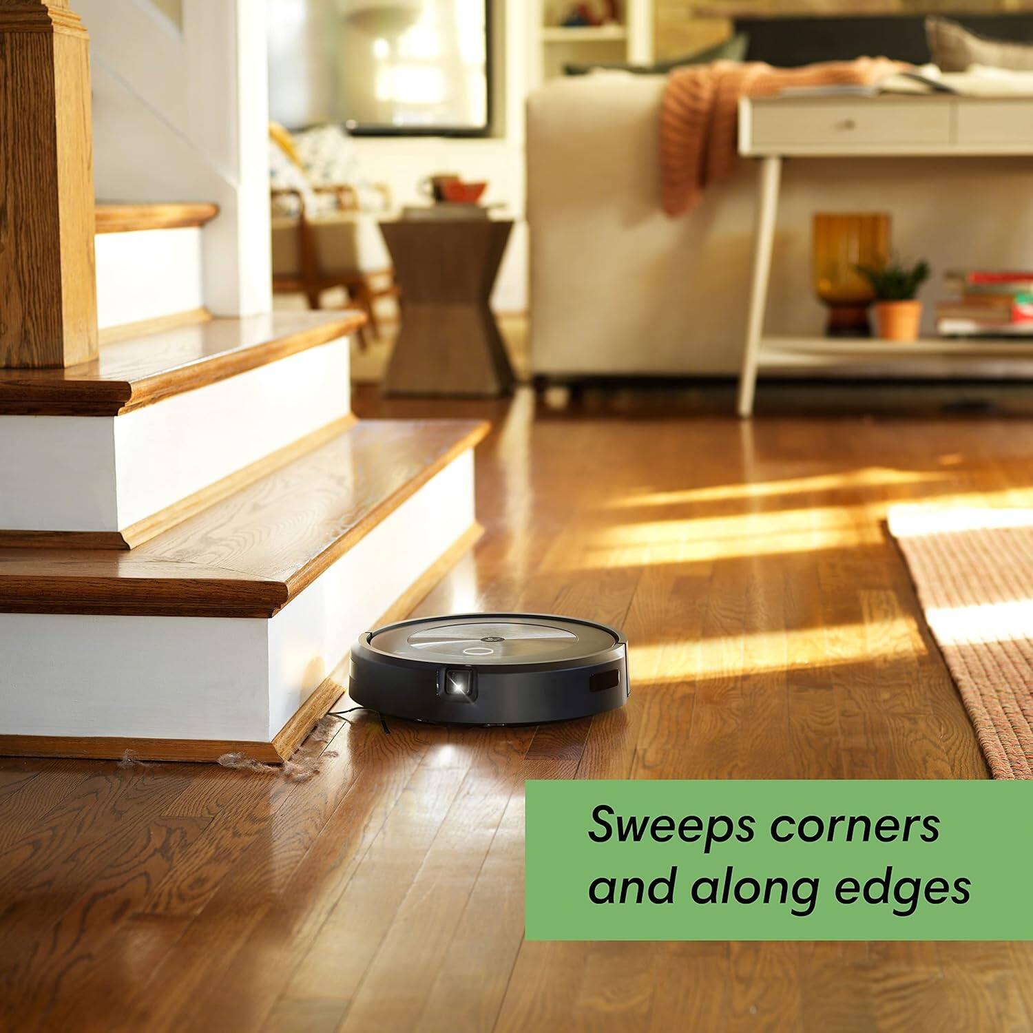 Sweeps corners and along edges