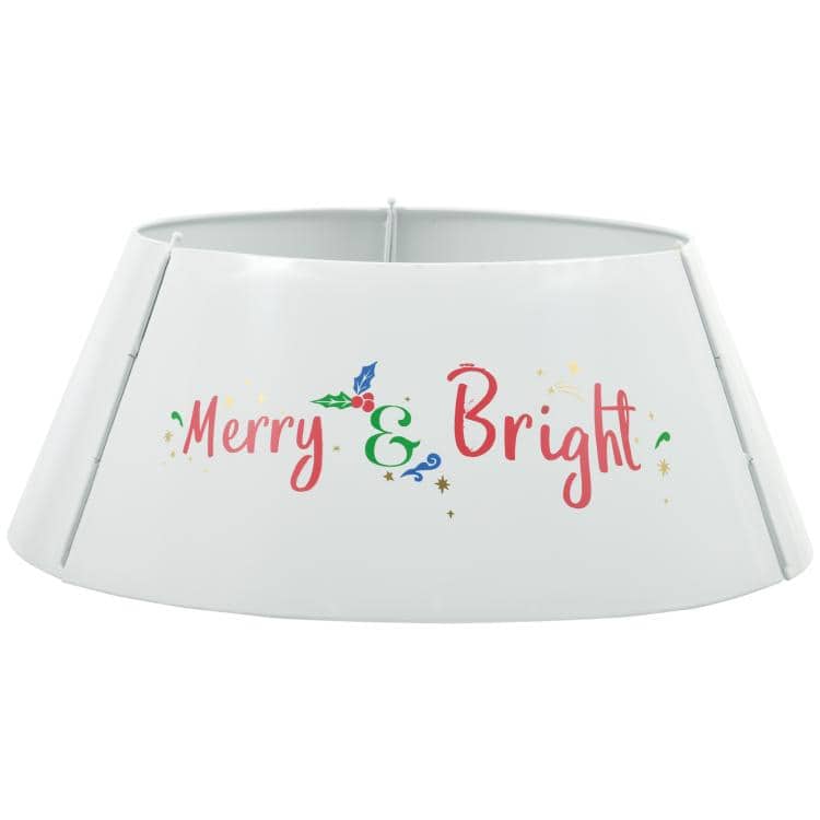 PULUZ - Christmas Tree Collar, Steel Tree Ring Skirt, Home Xmas Decoration for Christmas Tree, 26 inch x 26 inch x 11 inch - Cream White