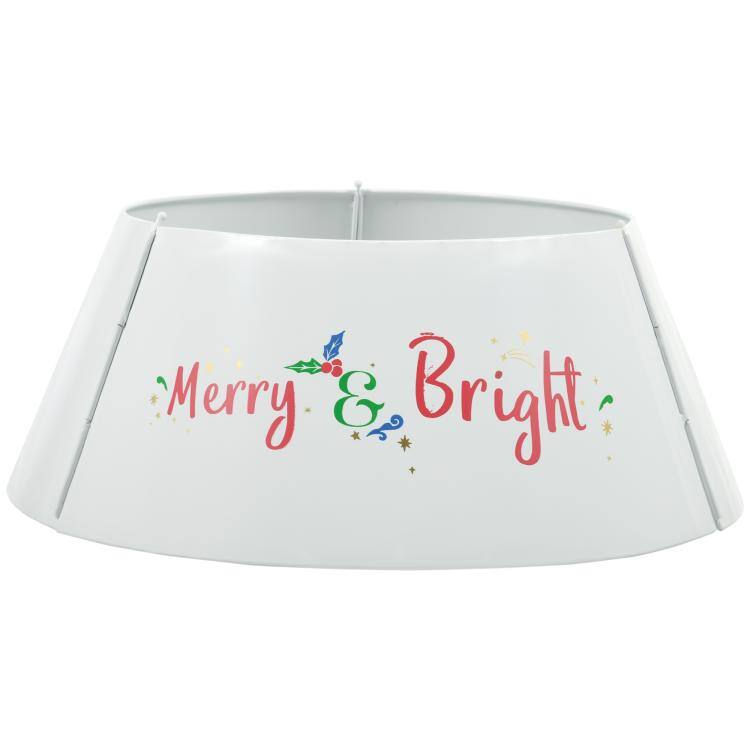 PULUZ - Christmas Tree Collar, Steel Tree Ring Skirt, Home Xmas Decoration for Christmas Tree, 26 inch x 26 inch x 11 inch - Cream White