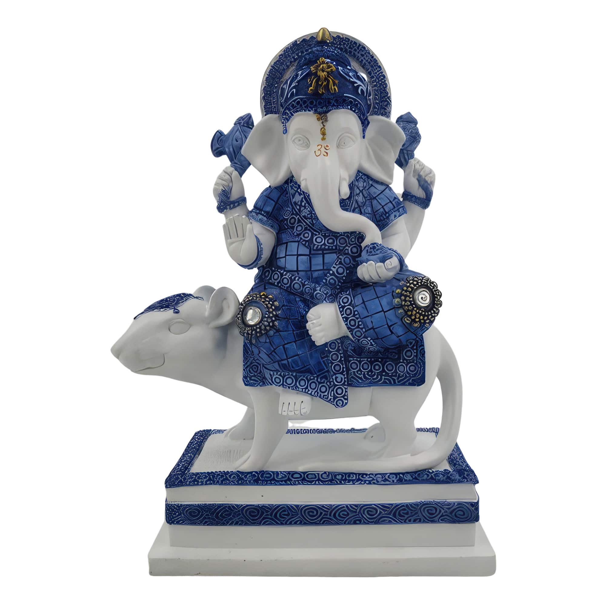 FC Design - 8"H Ganesh Seated on Mushak Figurine Statue Office Desk Tabletop Home Decor Gift - Multi-Color