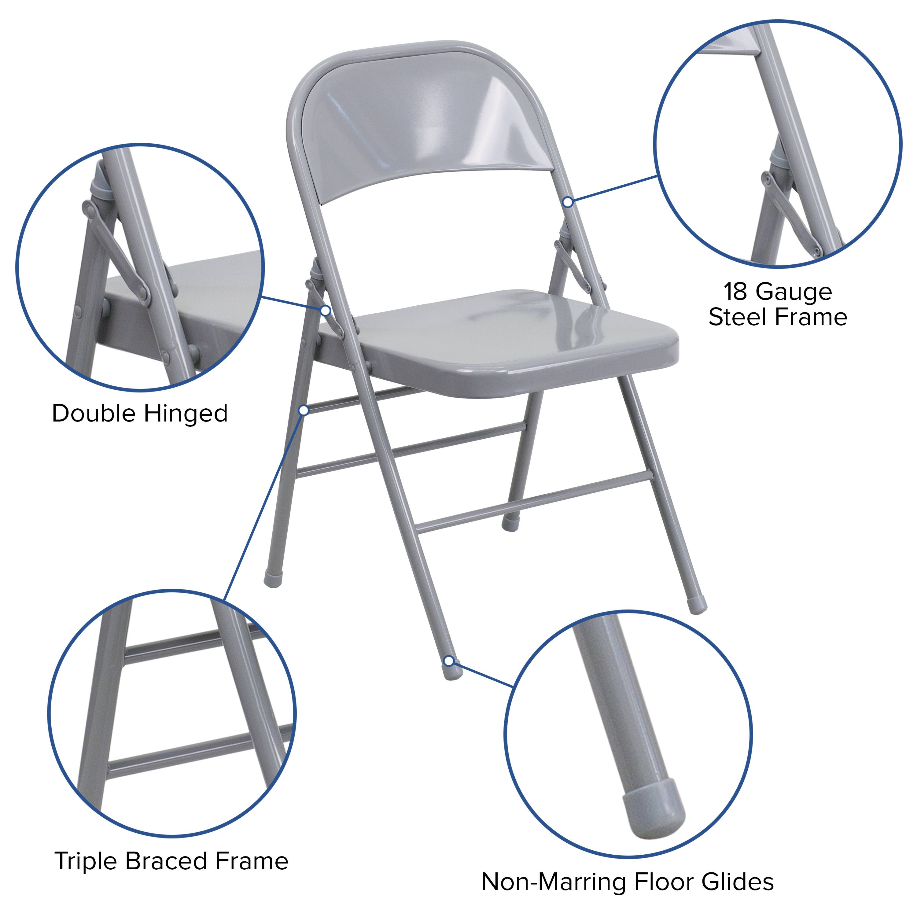 18 Gauge Steel Frame Double Hinged Triple Braced Frame Non-Marring Floor Glides