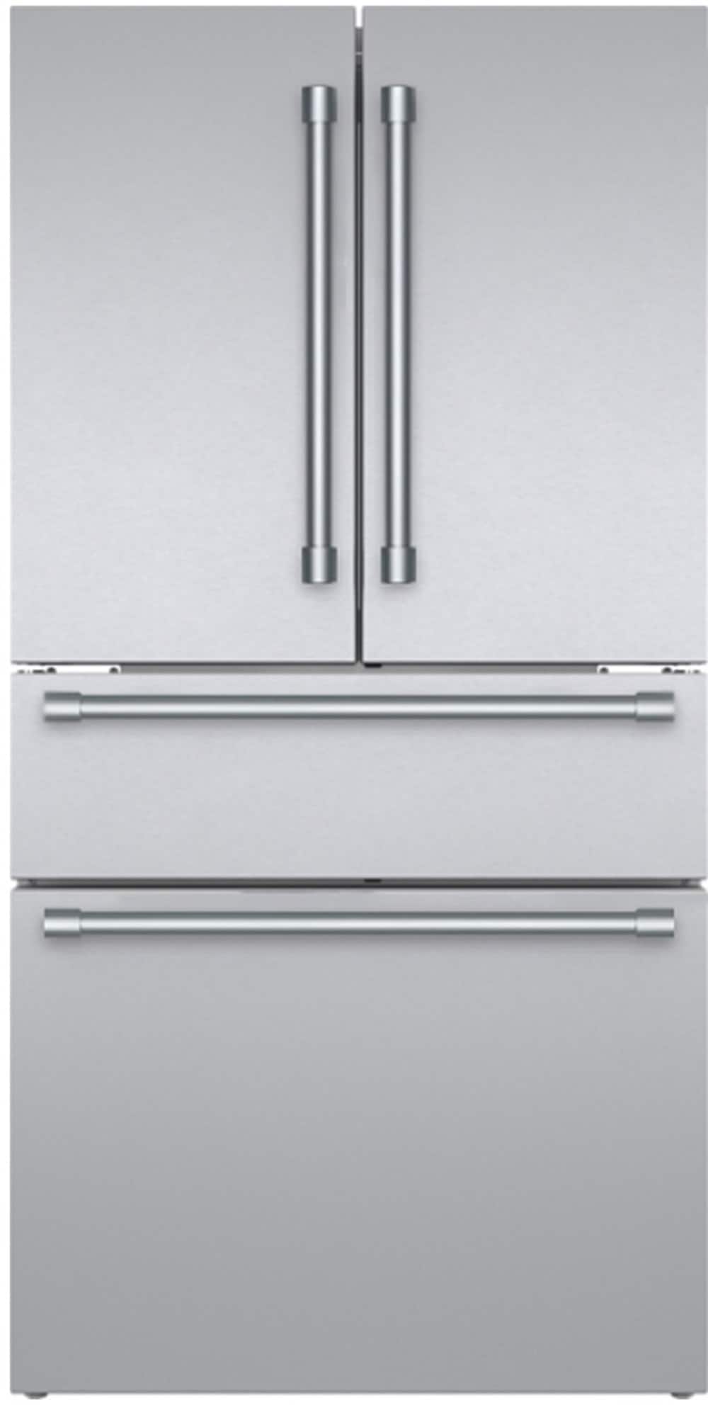 Front. Thermador - Freedom Collection 20.4 Cu. Ft. 4-Door Bottom Freezer French Door Smart Refrigerator with Professional Handles - Stainless Steel.