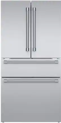 Front. Thermador - Freedom Collection 20.4 Cu. Ft. 4-Door Bottom Freezer French Door Smart Refrigerator with Professional Handles - Stainless Steel.