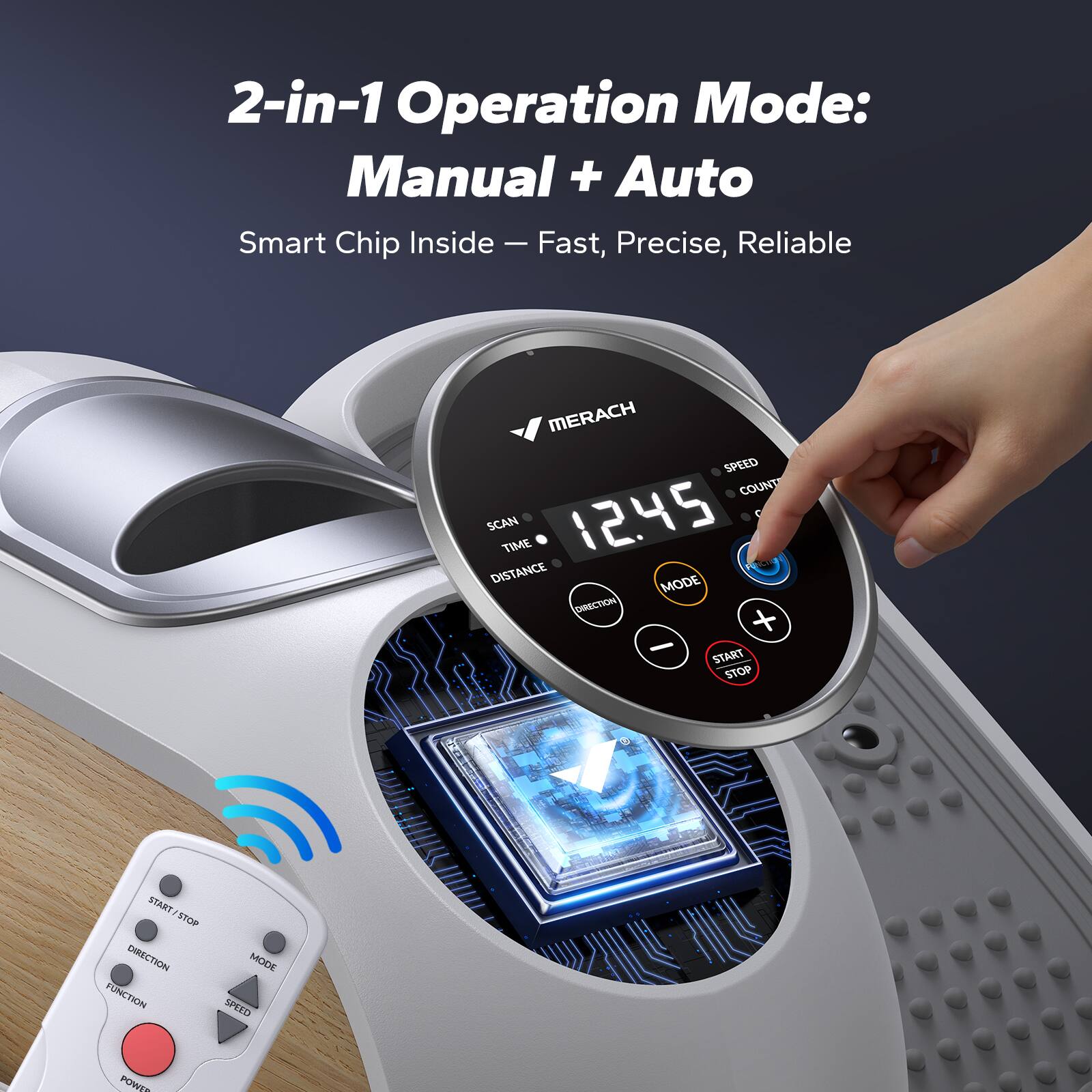 Alt View 2. MERACH - MERACH E32 Under Desk Elliptical Machine Leg Exerciser For Home With Remote Control - White.