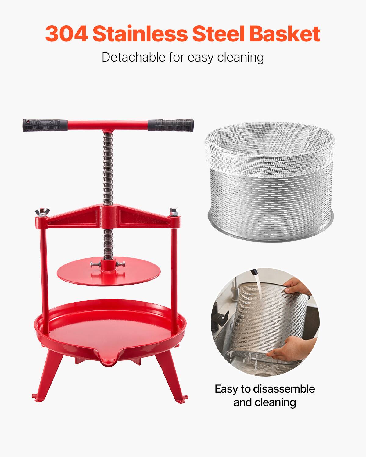304 Stainless Steel Basket  
Detachable for easy cleaning  

Easy to disassemble and cleaning