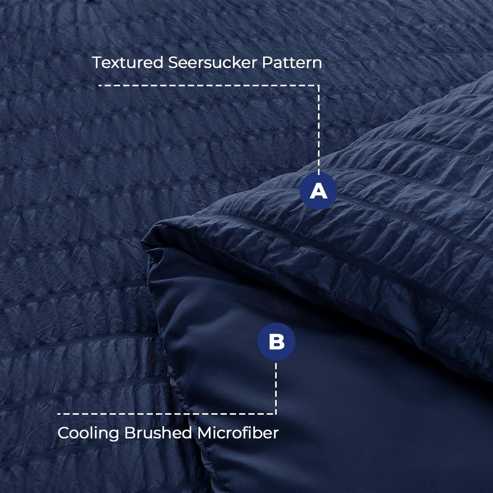 Textured Seersucker Pattern  
A  
Cooling Brushed Microfiber  
B