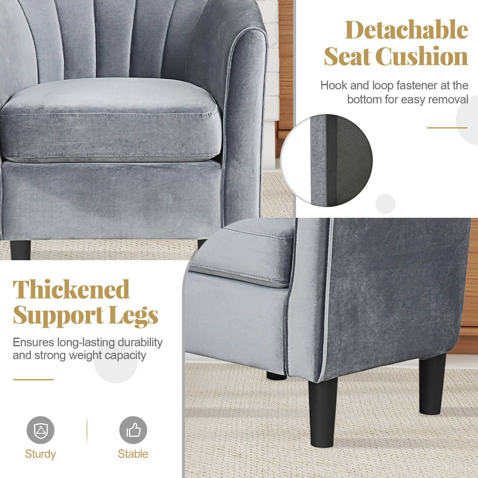 - Detachable Seat Cushion
  - Hook and loop fastener at the bottom for easy removal

- Thickened Support Legs
  - Ensures long-lasting durability and strong weight capacity

- Sturdy
- Stable