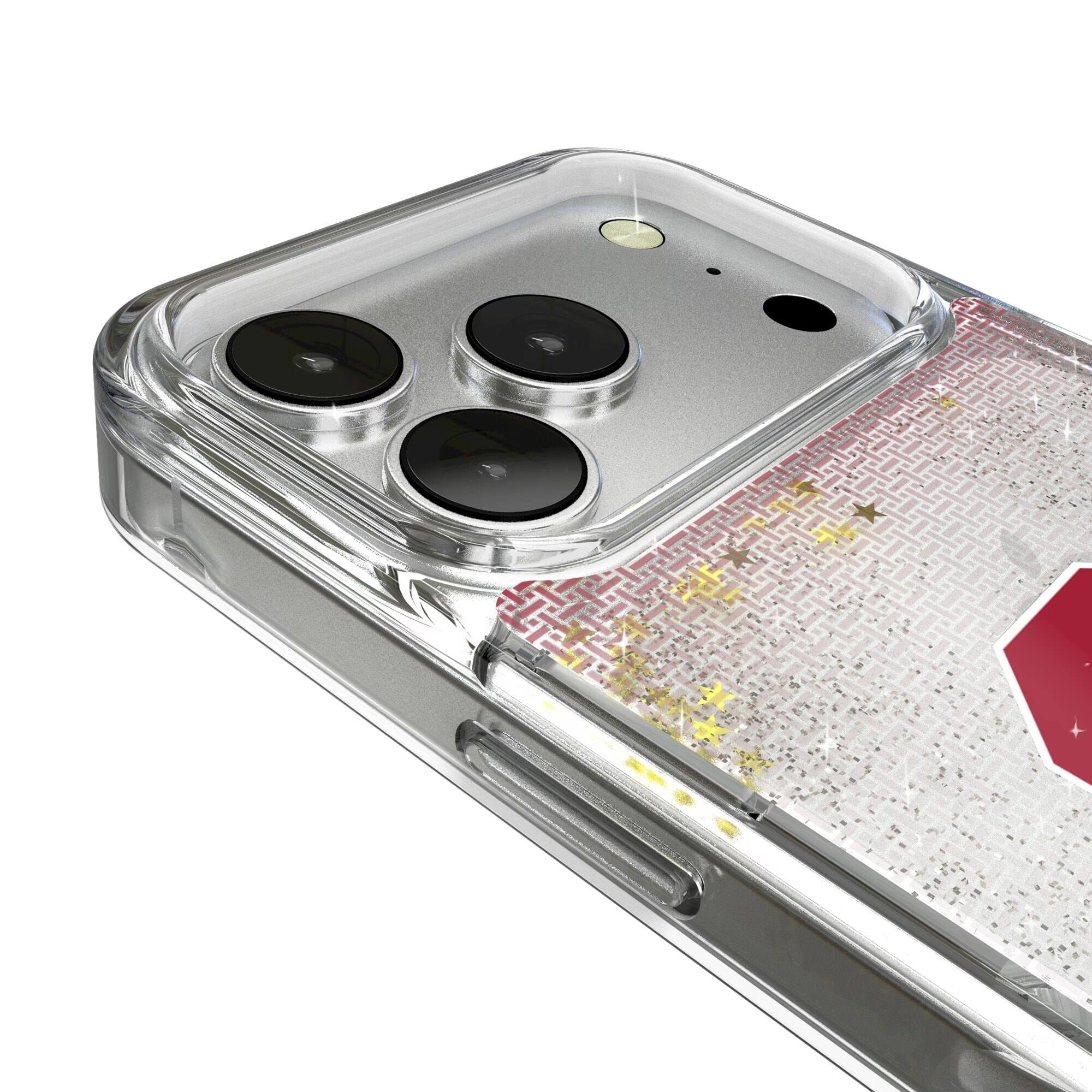 Alt View 2. Keyscaper - Oklahoma Sooners Linen Logo iPhone Glitter Case - 15 Pro - Multicolor.