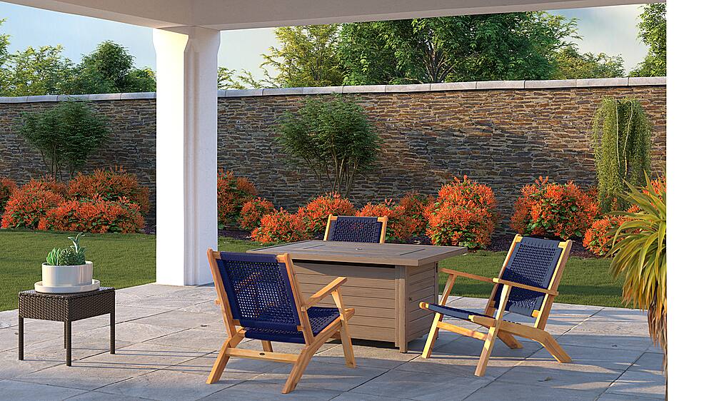 Alt View 15. Patio Sense - Vega Natural Stain Outdoor Chair - Navy.