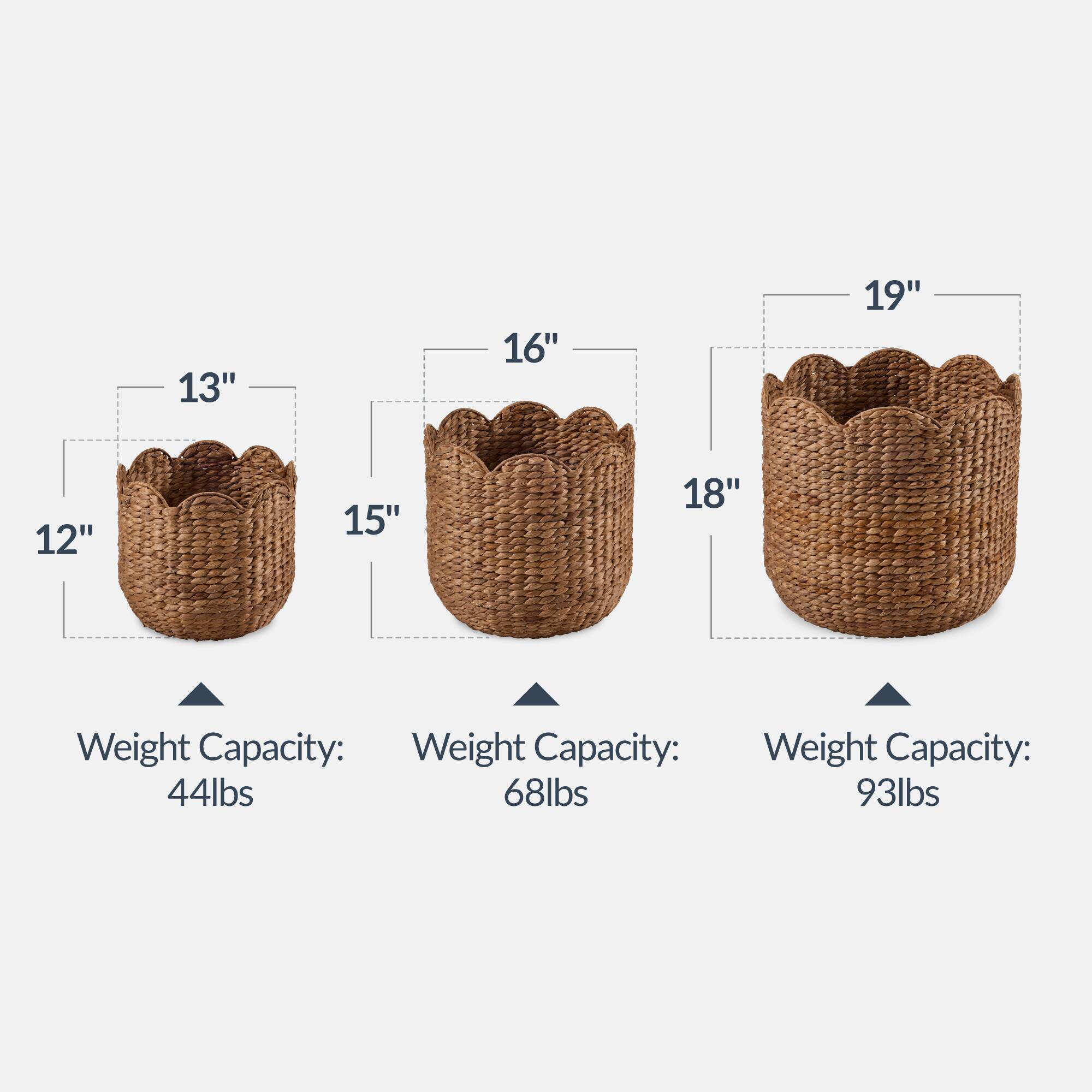 12" 13" 15" 16" 18" 19"  
Weight Capacity: 44lbs  
Weight Capacity: 68lbs  
Weight Capacity: 93lbs