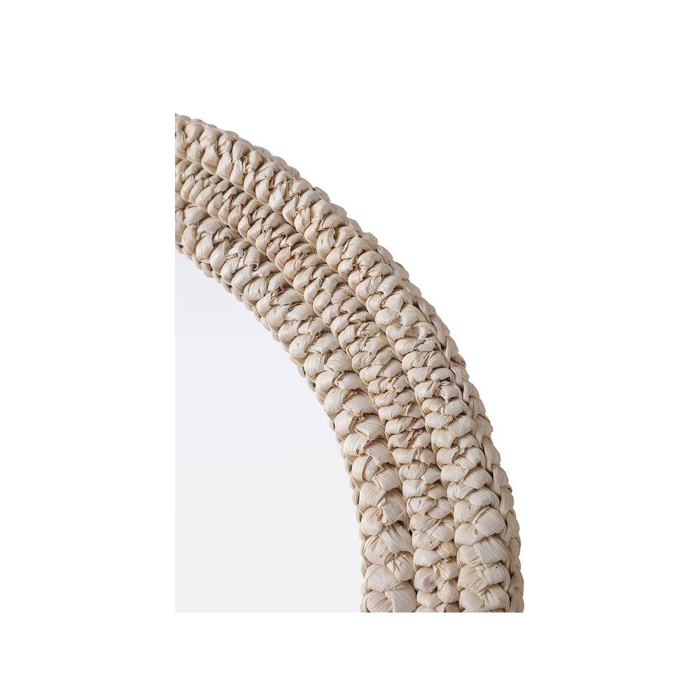 Left. Elegant Decor - Oval Cornhusk Mirror 27x36 in Linen White - Linen White.