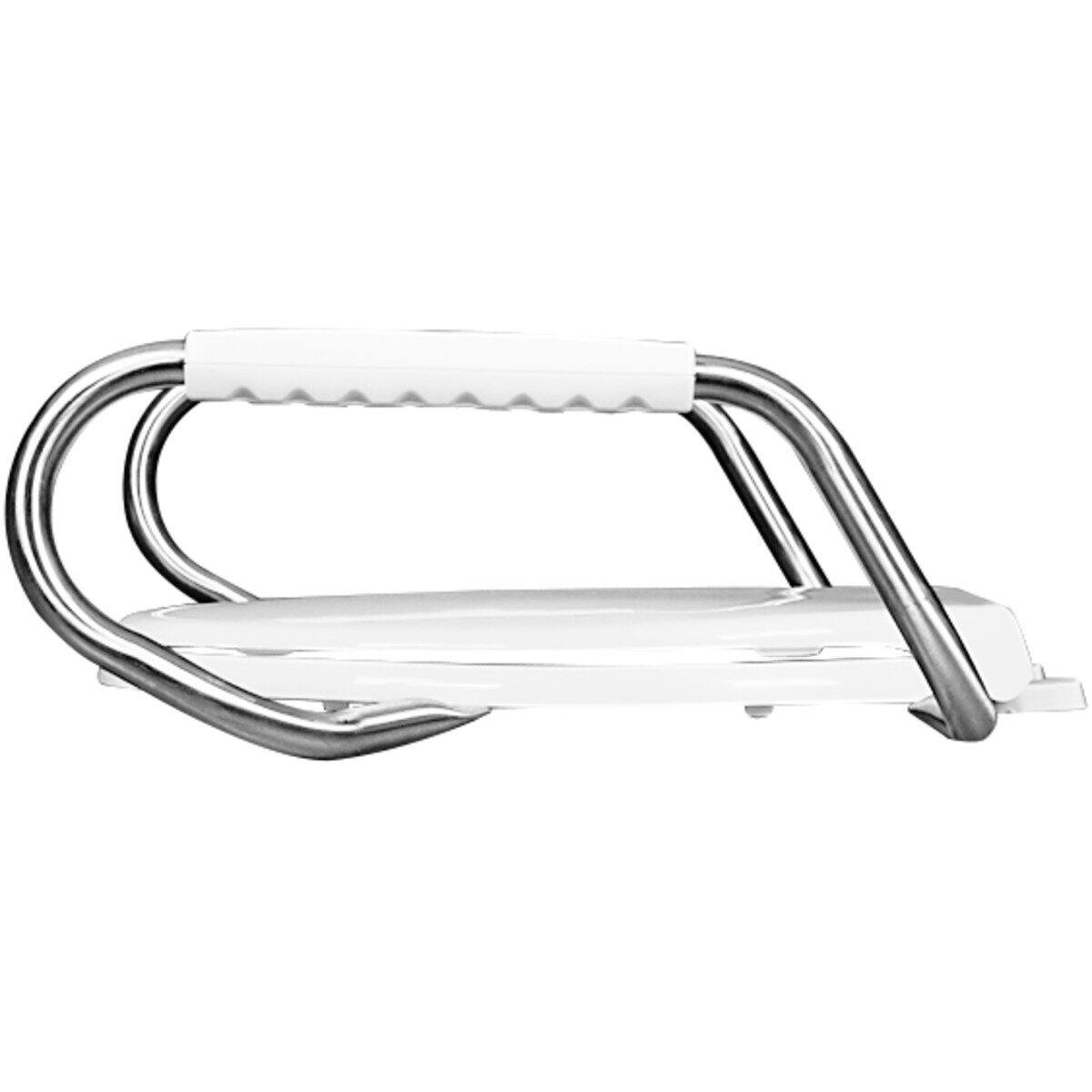 Angle. BEMIS - Bemis Elongated Medic-Aid Plastic Toilet Seat in White Commercial Fastening System, DuraGuard - White.