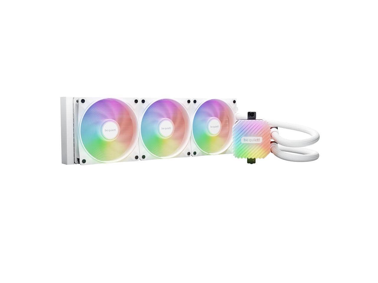 be quiet! - Light Loop 360mm CPU Cooler, 3x Light Wings LX 120mm PWM ARGB Fans, Stylish ARGB Block BW023 - White