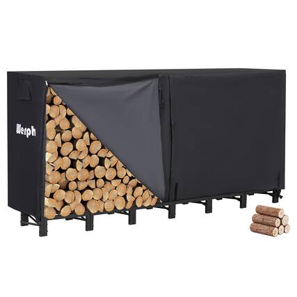 Front. Werph - Werph 8FT Firewood Rack Outdoor - Black.