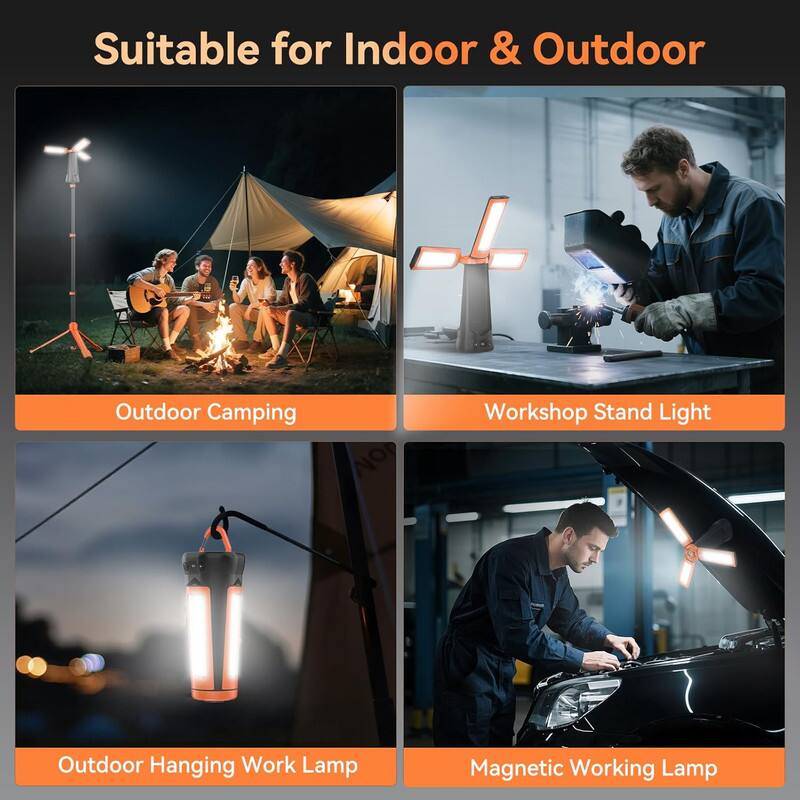 Suitable for Indoor & Outdoor

Outdoor Camping

Workshop Stand Light

Outdoor Hanging Work Lamp

Magnetic Working Lamp