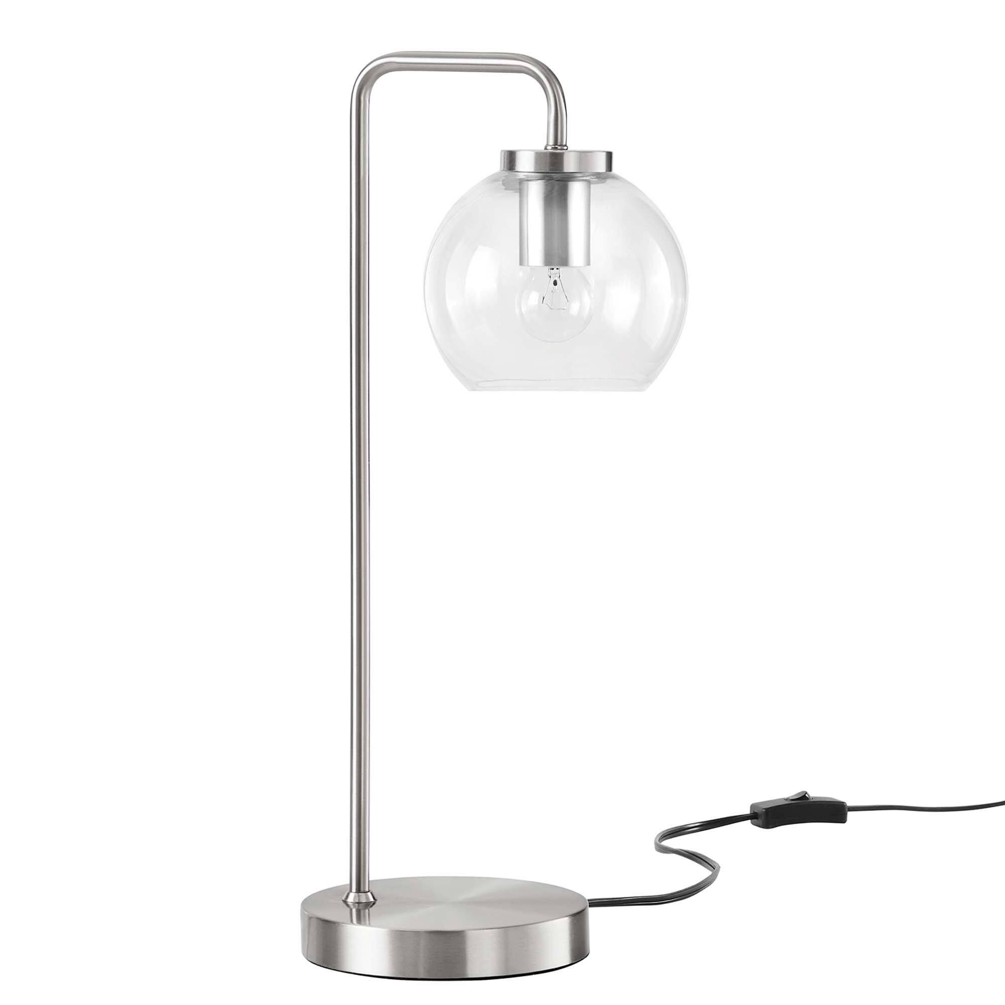 Angle. Modway - Silo Glass Globe Glass and Metal Table Lamp by Modway - Satin Nickel.