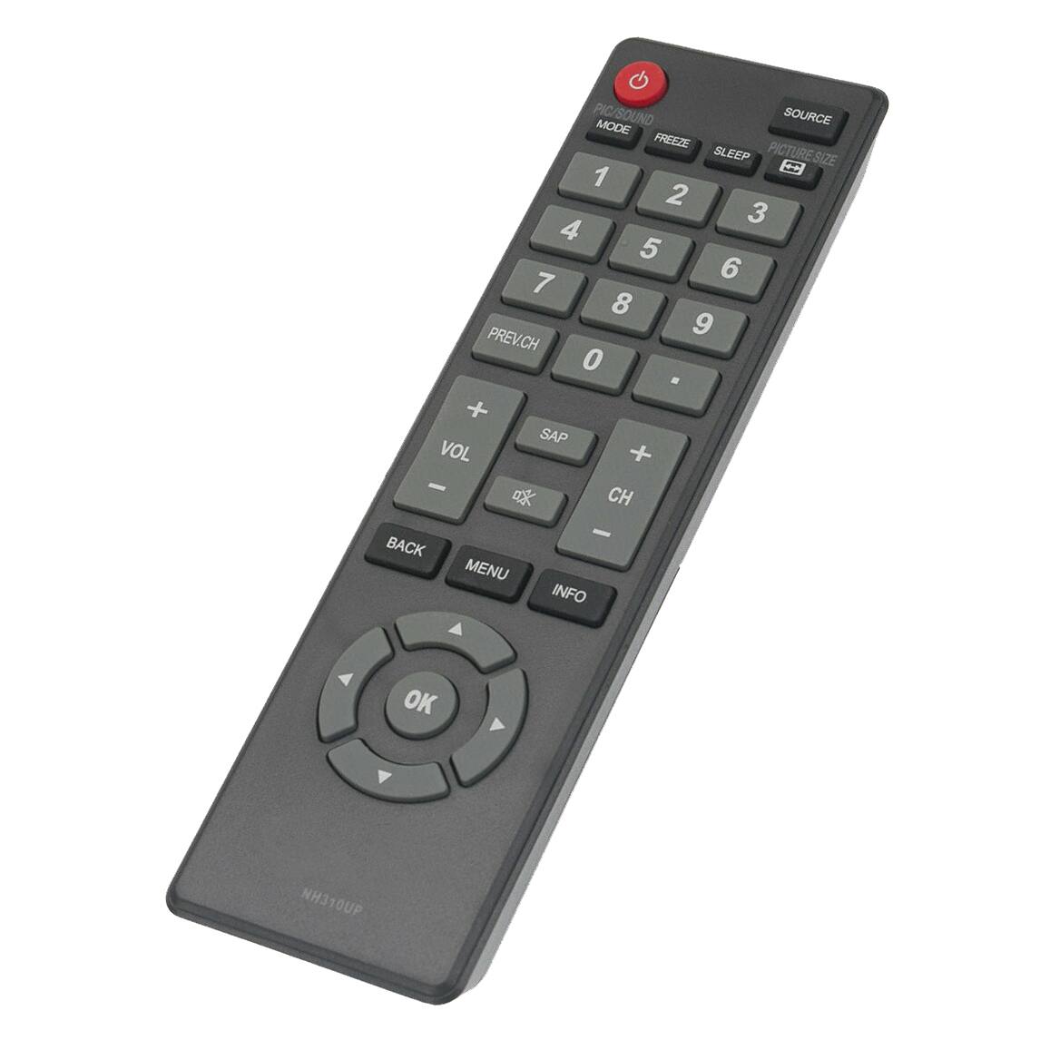 PIC/SOUND MODE SOURCE FREEZE SLEEP PICTURE SIZE 1 2 3 4 5 6 7 8 9 PREV.CH 0 M + SAP VOL + - CH - BACK MENU INFO OK NH310UP