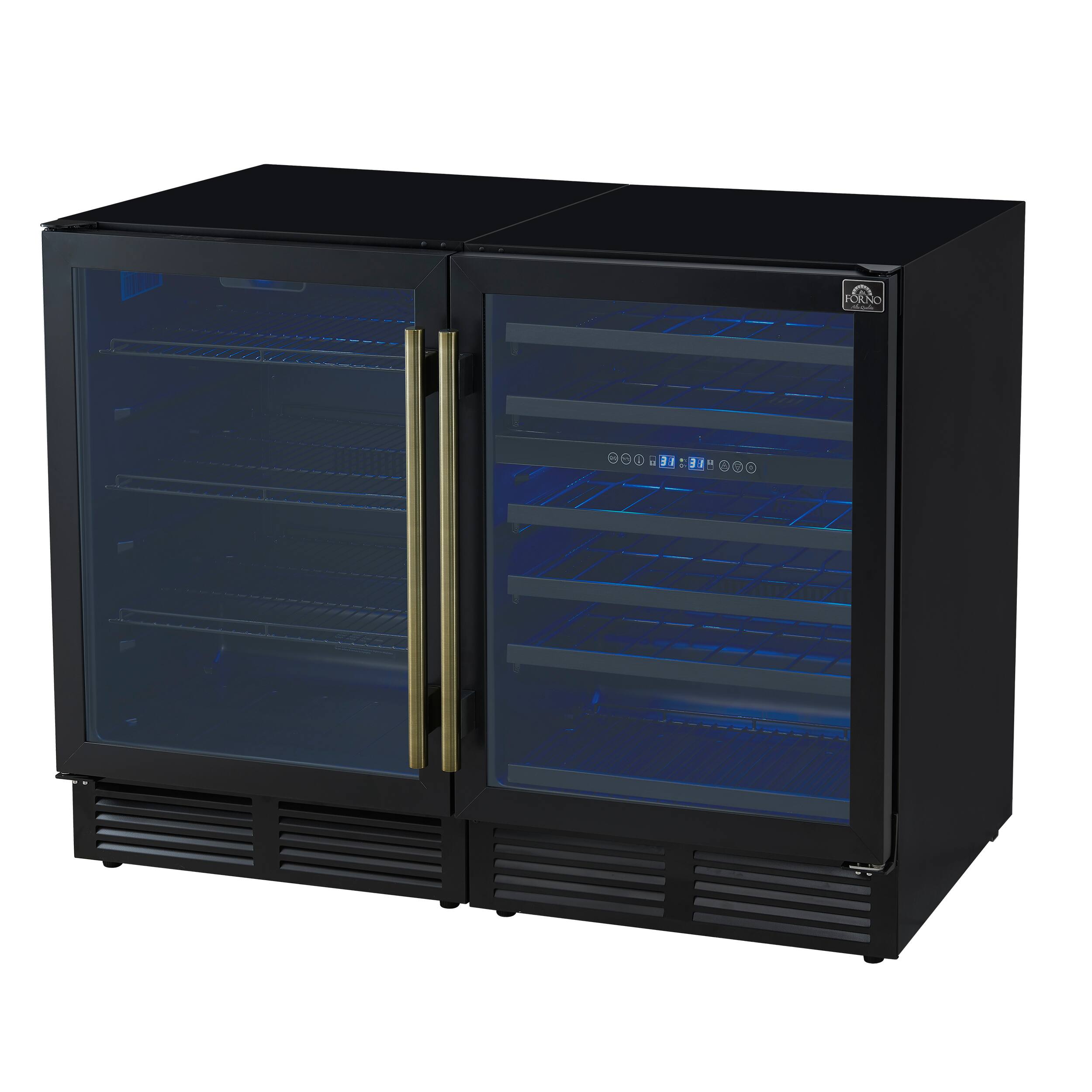 Angle. Forno Appliances - Gemello 52-Bottle Side-by-Side Wine and Beverage Cooler - Black.