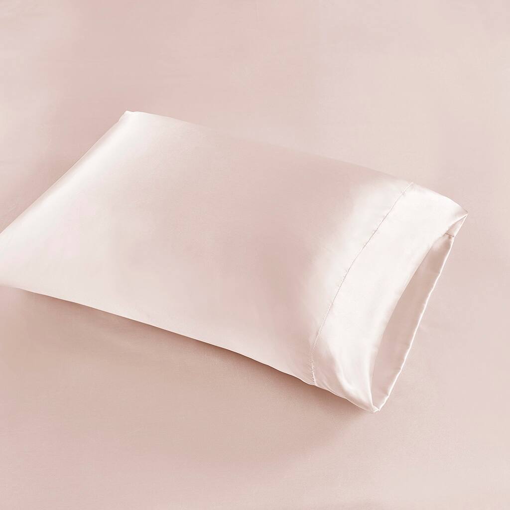 Alt View 3. Gracie Mills - Gracie Mills Coralie 6-Piece Wrinkle-free Satin Sheet Set - Blush.