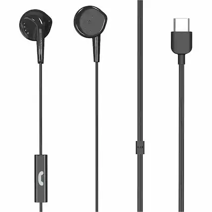 Front. Maxell - Maxell EB-96 Earbuds - Stereo - USB Type C - Wired - Earbud - Binaural - In-ear - Black - Black.