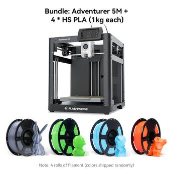 Flashforge Adventurer 5M 3D Printer Bundle with 4 Rolls HS PLA Flashforge Adventurer 5M 3D Printer Bundle with 4 Rolls HS PLA