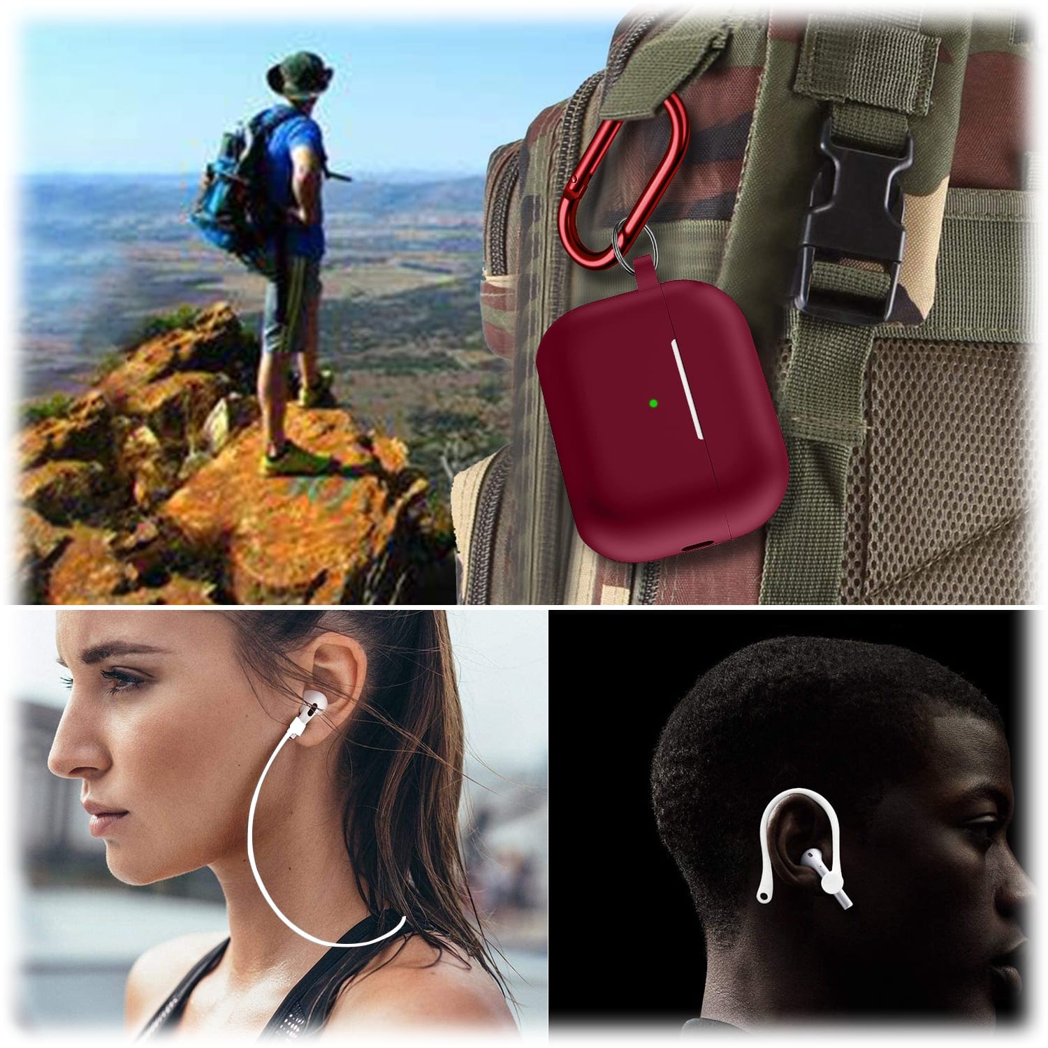 Alt View 16. SaharaCase - Case for Apple AirPods Pro 2 (2nd Generation 2022) - Dark Red.