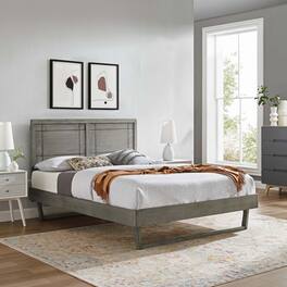 Modway - Marlee Wood Platform Bed With Angular Frame - Gray
