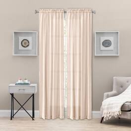 Ellis Curtain - Portland Crushed Taffeta Rod Pocket Tailored Panel - 48x84" - Natural