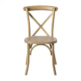 Flash Furniture - Advantage Medium With White Grain X-Back Chair - Natural
