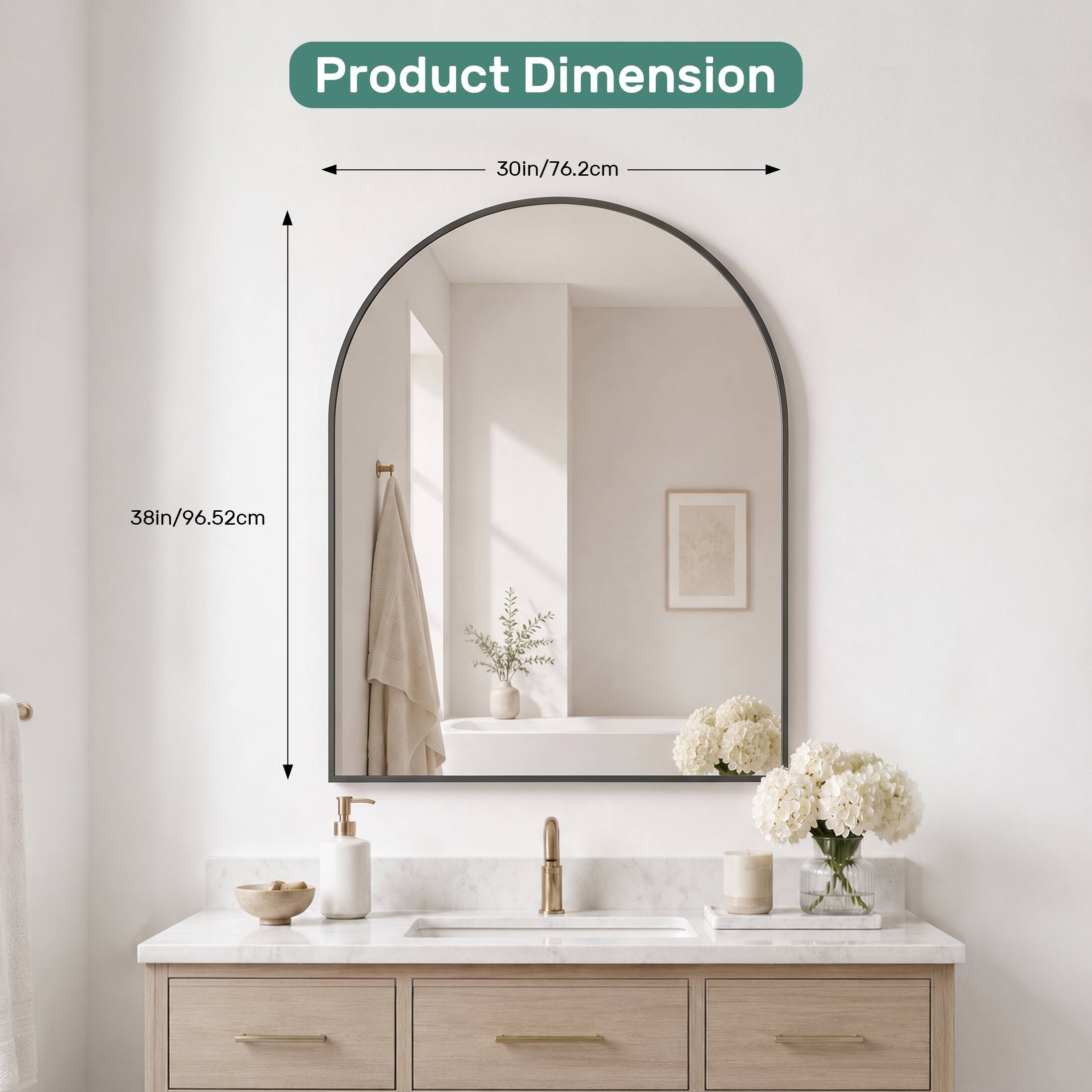 Product Dimension  
30in/76.2cm  
38in/96.52cm